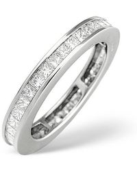 The Diamond Store - 18K Princess Diamond Eternity Ring 1.52Ct - Lyst
