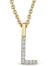 The Diamond Store - Love Letter Initial L Lab Diamond Necklace Set - Lyst