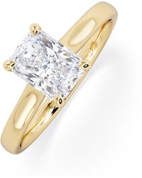 The Diamond Store - Amora Radiant 1.00Ct Hidden Halo Lab Diamond Engagement Ring F/Vs1 Set - Lyst