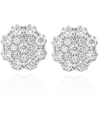 The Diamond Store - Large Lab Diamond Cluster Earrings 1.00Ct H/Si - Lyst