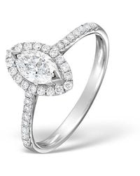 The Diamond Store - Halo Engagement Ring Ella 0.84Ct G/Vs Marquise Diamond 18K - Lyst
