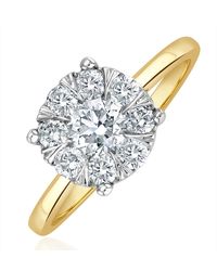 The Diamond Store - 1 Carat Lab Diamond Cluster Solitaire Ring H/Si - Lyst