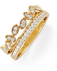 The Diamond Store - Double Band Stacking Ring Lab Diamond 0.25Ct - Lyst