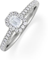 The Diamond Store - Lumia Emerald Cut Lab Diamond Halo Ring 0.33Ct F/Vs - Lyst