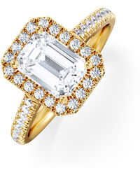 The Diamond Store - Annabelle Lab Diamond Halo Engagement Ring - Lyst