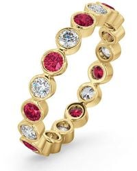 The Diamond Store - Emily 18K Ruby 0.70Ct And G/Vs 0.50Ct Diamond Eternity Ring - Lyst
