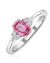 The Diamond Store - 18K 0.85Ct Sapphire And 0.12Ct Diamond Ring - Lyst
