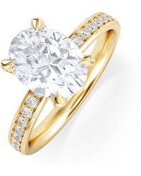 The Diamond Store - Origin 2.25Ct Oval Cut Lab Diamond Solitaire Engagement Ring With Side Stones - Lyst