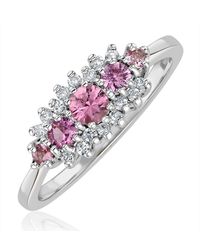 The Diamond Store - Sapphire And 0.12Ct Diamond Ring 9K - Lyst