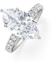 The Diamond Store - Amora Marquise 3.36Ct Hidden Halo Lab Diamond Engagement Ring With Side Stones Set - Lyst