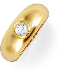 The Diamond Store - Lab Diamond Signet Ring 0.25Ct In18K Vermeil H/Si - Lyst