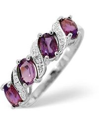The Diamond Store - Amethyst 0.74Ct And Diamond 9K Ring - Lyst