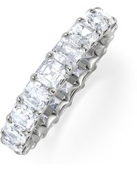 The Diamond Store - Elisa Diamond Eternity Ring Asscher Cut 3.2Ct Vvs Size H-I - Lyst