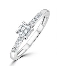The Diamond Store - Lab Diamond Side Stone Engagement Ring 0.25Ct H/Si - Lyst