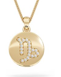 The Diamond Store - Astrology Capricorn 0.07Ct Lab Grown Diamond Medallion Pendant Necklace - Lyst