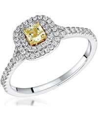 The Diamond Store - Natasha Diamond Halo Engagement Ring 0.53Ct 18K - Lyst