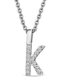 The Diamond Store - Love Letter Initial K Lab Diamond Necklace Set - Lyst
