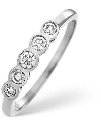 The Diamond Store - Certified 1.05Ct 18K Five Stone Diamond Rubover Ring - Lyst