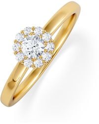 The Diamond Store - The Fleur Halo 0.30Ct H/Si Round Cut Lab Diamond Ring - Lyst