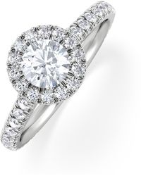 The Diamond Store - Reina Lab Diamond Halo Engagement Ring - Lyst