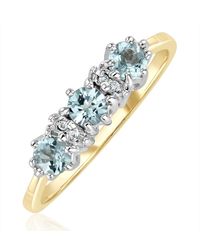 The Diamond Store - Topaz 0.50Ct And Diamond 9K Ring - Lyst