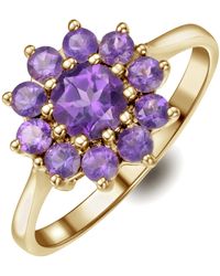 The Diamond Store - 0.94Ct Amethyst Cluster Ring - Lyst