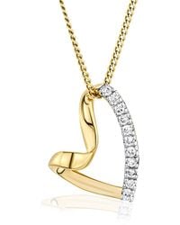 The Diamond Store - 0.1 Ct Lab Grown Diamond Heart Shaped Necklace Pendant Set - Lyst