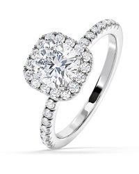 The Diamond Store - Beatrice Gia Diamond Halo Engagement Ring - Lyst