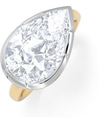 The Diamond Store - East West 5.00Ct Pear Cut Lab Diamond Solitaire Engagement Ring - Lyst