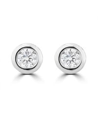 The Diamond Store - 0.20Ct Lab Diamond Rub Over Stud Earrings - Lyst