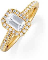 The Diamond Store - Lumia Cut Emerald Cut Lab Diamond Halo Ring 0.70Ct F/Vs - Lyst