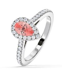 The Diamond Store - Diana Lab Diamond Pear Halo Ring 1.00Ct - Lyst
