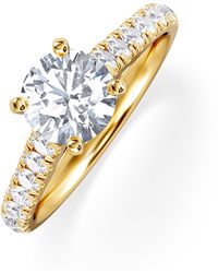 The Diamond Store - Natalia Lab Diamond Engagement Side Stone Ring 18K 1.50Ct F/Vs1 - Lyst