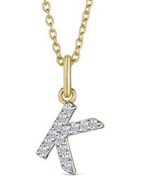 The Diamond Store - Love Letter Initial K Lab Diamond Necklace Set - Lyst
