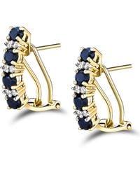 The Diamond Store - Sapphire 1.45Ct And Diamond 9K Earrings - Lyst