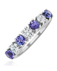 The Diamond Store - Tanzanite 0.70Ct And Diamond Ring 0.50Ct 18K - Lyst