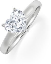 The Diamond Store - Amora Heart 1.00Ct Hidden Halo Lab Diamond Engagement Ring F/Vs Set - Lyst