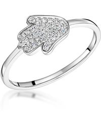 The Diamond Store - Stellato Collection Hamsa Diamond Ring 0.09Ct - Lyst
