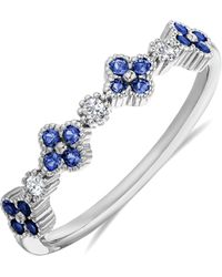 The Diamond Store - Alegria 0.25Ct Lab Sapphire 4 Clover Ring - Lyst