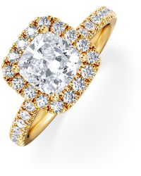The Diamond Store - Beatrice Lab Diamond Halo Engagement Ring - Lyst