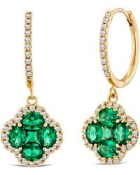 The Diamond Store - Alegria Lab Emerald Earrings 1.50Ct - Lyst
