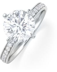 The Diamond Store - Origin Twist 2.00Ct Round Cut Lab Diamond Solitaire Engagement Ring With Side Stones - Lyst