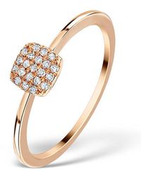 The Diamond Store - 0.11Ct Diamond And 9K Daisy Ring - Lyst