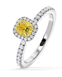 The Diamond Store - Beatrice Lab Diamond 1.00Ct Cushion Halo Ring - Lyst