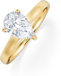 The Diamond Store - Amora Pear 1.07Ct Hidden Halo Lab Diamond Engagement Ring F/Vs Set - Lyst