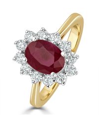 The Diamond Store - Ruby 1.35Ct And Diamond 0.50Ct 18K Ring - Lyst