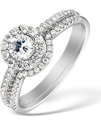 The Diamond Store - Matching Lab Diamond Engagement And Wedding Ring 1Ct Vs1 18K - Lyst