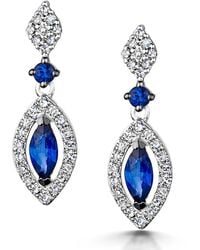 The Diamond Store - Stellato Collection Sapphire And Diamond Earrings 0.18Ct 9K - Lyst