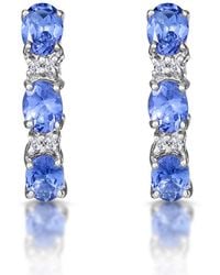 The Diamond Store - Tanzanite 1.02Ct And Diamond 9K Earrings - Lyst