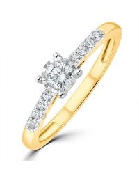 The Diamond Store - Lab Diamond Side Stone Engagement Ring 0.25Ct H/Si - Lyst